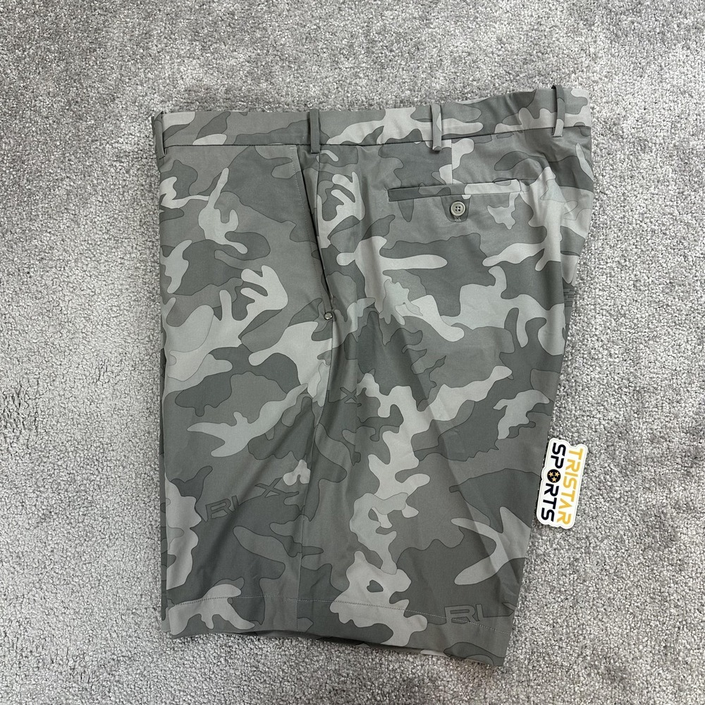 RLX Ralph Lauren Golf Shorts Mens 42 Camo Grey Water Repellent Stretch Polyester